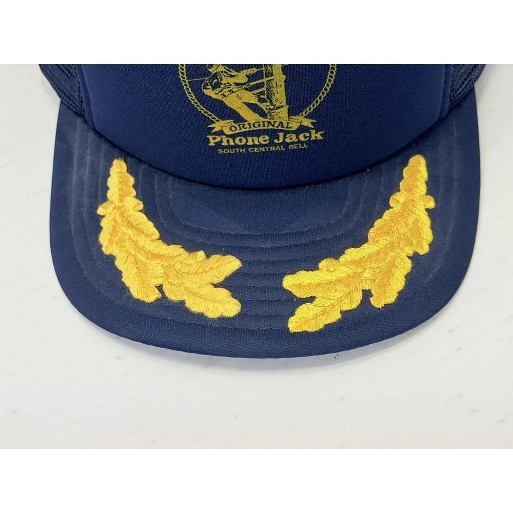 Vintage South Central Bell Phone Jack Trucker Hat Lineman Cap Taiwan R.O.C. Blue
